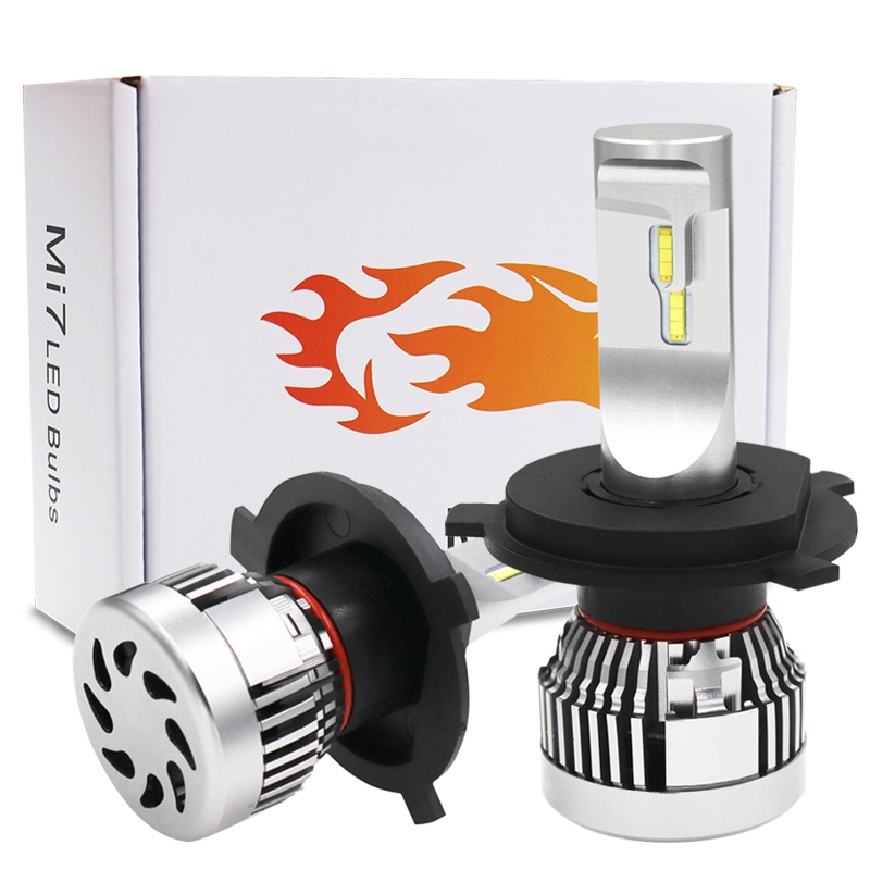 60W 6000LM carr geal Super h4 cumhacht ard faoi stiúir bolgáin ceannlampa h4 p43t / p45t headlights faoi stiúir